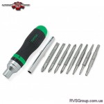 Трещоточная отвертка-битодержатель 1/4" TOPTUL 19-в-1 GAAR1002