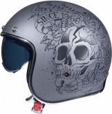 Мотошлем MT LE MANS 2 SV Skull Roses Matt Grey M