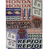 Наклейка лист А3 Honda 93
