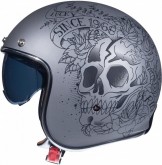 Мотошлем MT LE MANS 2 SV Skull Roses Matt Grey XXL