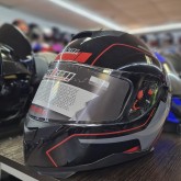 Мотошлем JieKai Black Red с очками XL