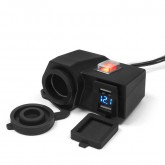 USB ExtremeStyle MUS06 2х3.1А и гнездо с вольтметром на руль