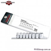 Набор головок TORX на планке TOPTUL 3/8" E8-E20 8ед. GAAG0802