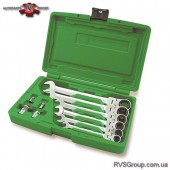 Набор ключей трещоточных комбинированных с шарниром TOPTUL 8-19мм + переходники GAAI1003