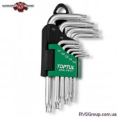 Набор ключей TORX Г-обр. TOPTUL T10-T50 9ед. GAAL0913