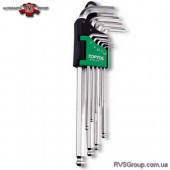 Набор ключей шестигранных с шаром TOPTUL 1,5-10мм 9ед. длинных GAAL0916