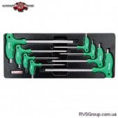Набор ключей TORX с ручкой L-обр. (в ложементе) TOPTUL GAAT0804