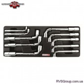 Набор ключей торцевых Г-обр. 8-19мм 10ед. (в ложементе) TOPTUL GAAT1002