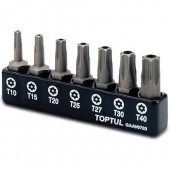 Набор бит TORX с отверстием TOPTUL 1/4" 7ед. (T10-T40) GAAV0703