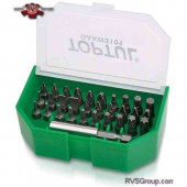 Набор бит для шуруповерта 31ед. TOPTUL 1/4" SL;PH;PZ;TORX;HEX + магнитный держатель GAAW3101