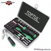 Набор головок с трещоткой TOPTUL 1/4" 31ед. GCAD3101