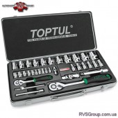 Набор головок с трещоткой TOPTUL 1/4", 1/2" 34ед. GCAD3401