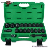 Набор ударных головок для пневмогайковерта TOPTUL 1/2" 10-32мм 27ед. GCAI2701