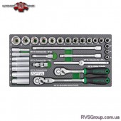 Трещотки и головки в ложементе 3/8" 30ед. TOPTUL GEA3005