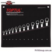 Набор ключей трещоточных реверсивных TOPTUL 8-19мм в чехле 12ед. GPAQ1203