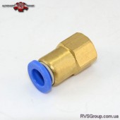 Соединитель пневматический цанговый прямой 10мм*1/8" AIRKRAFT SPCF10-01