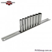 Набор длинных торцевых головок 12-гранных на планке 1/4" 8ед. 6-13мм TOPTUL GAAQ0804U-12