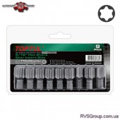 Биты-звездочки набор 5/16" L30мм T70 9ед. TOPTUL FSEA1070G