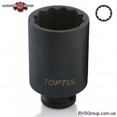 Головка торцевая ударная длинная 1/2" 30мм 12-гранная TOPTUL KABJ1630
