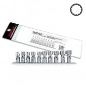 Набор головок с карданом на планке 12-гр. 3/8" 10ед. 10-19мм TOPTUL GAAG1004