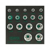 Набор головок Torx Plus EPR 1/4",3/8",1/2" 6EPR-32EPR 16ед. в ложементе TOPTUL GABF1601