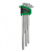 Набор ключей Г-обр. TORX T10-T50 9ед. супердлинных с отверстием (GAAL0919) TOPTUL GSN-09ET