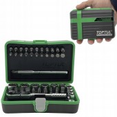 Набор бит и головок с трещоткой TOPTUL 1/4" 41 ед. (12-гран.) TOPTUL GADW4502