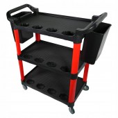 Тележка инструментальная пластиковая (3 открытые полки,2 навесных ящика) (SF6006) G.I. KRAFT GI37105