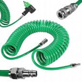 Шланг спиральный полиуретановый 8*12мм 15м с быстросъемными соединениями TOPTUL KHLC0815E