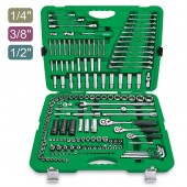 Профессиональный набор инструмента комбинированный 1/4", 3/8", 1/2" 163ед. TOPTUL GCAI163R