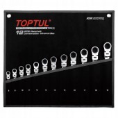 Набор ключей с трещоткой и шарниром комбинированных TOPTUL 12 ед. 8-19мм в чехле GPAQ1204