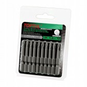 Набор бит для шуруповертов магнитных 10шт TOPTUL 1/4" 50мм PH2 Anti-Slip FSMA0802G