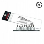 Набор бит TORX пятигранных с отверстием TOPTUL 1/4" T8-T40 8ед. GAAG0805