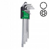 Набор ключей шестигранных с шаром TOPTUL 1,5-10мм 9 ед. супердлинных GAAL0917