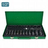 Набор торцевых головок ударных TOPTUL 1/2" 8-32мм 32ед. короткие+длинные GDAD3201