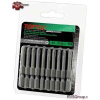 Набор бит для шуруповертов магнитных 10шт TOPTUL 1/4" 50мм PH2 FSLA0802G