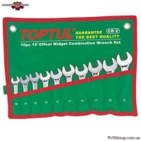 Набор ключей комбинированных укороченных TOPTUL 10 шт. 10-19 мм GAAA1002