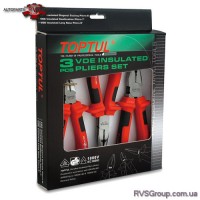 Плоскогубцы диэлектрические 1000V TOPTUL набор 3ед. GAAE0301
