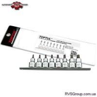 Набор головки с насадкой пятигранные с отверстием TOPTUL 1/2" TORX T20-T55 8ед. GAAG0806