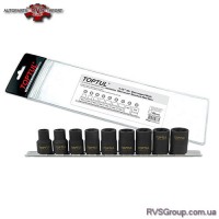 Набор головок для поврежденных гаек на планке TOPTUL 1/2" 9 ед. GAAG0903