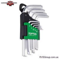 Набор шестигранников Г-обр. TOPTUL 1,5-10мм 9ед. GAAL0910