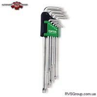 Г-образные ключи TORX TOPTUL T10-T50 9ед. супердлинные с отверстием GAAL0915