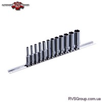 Набор головок длинных на планке TOPTUL 1/4" 12ед. 4-13мм GAAQ0802U