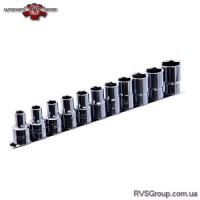 Набор головок торцевых на планке TOPTUL 1/2" 11ед. 8-22мм GAAQ1601U