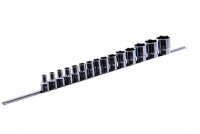 Набор 12-гранных головок на планке TOPTUL 12-гр. 1/2" 15ед. 8-32мм GAAQ1603U-12