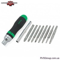 Трещоточная отвертка-битодержатель 1/4" TOPTUL 19-в-1 GAAR1002