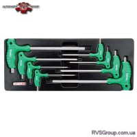Набор ключей TORX с ручкой L-обр. (в ложементе) TOPTUL GAAT0804