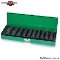 Набор длинных торцевых головок ударных TOPTUL 1/2" 10-24мм 10ед. GDAD1002