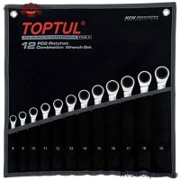 Набор комбинированных ключей трещоточных TOPTUL 8-19мм 12ед. в чехле GPAQ1202