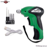 Отвертка аккумуляторная TOPTUL 1/4" 6.4V 4.5Nm 265об/мин KPDB0805